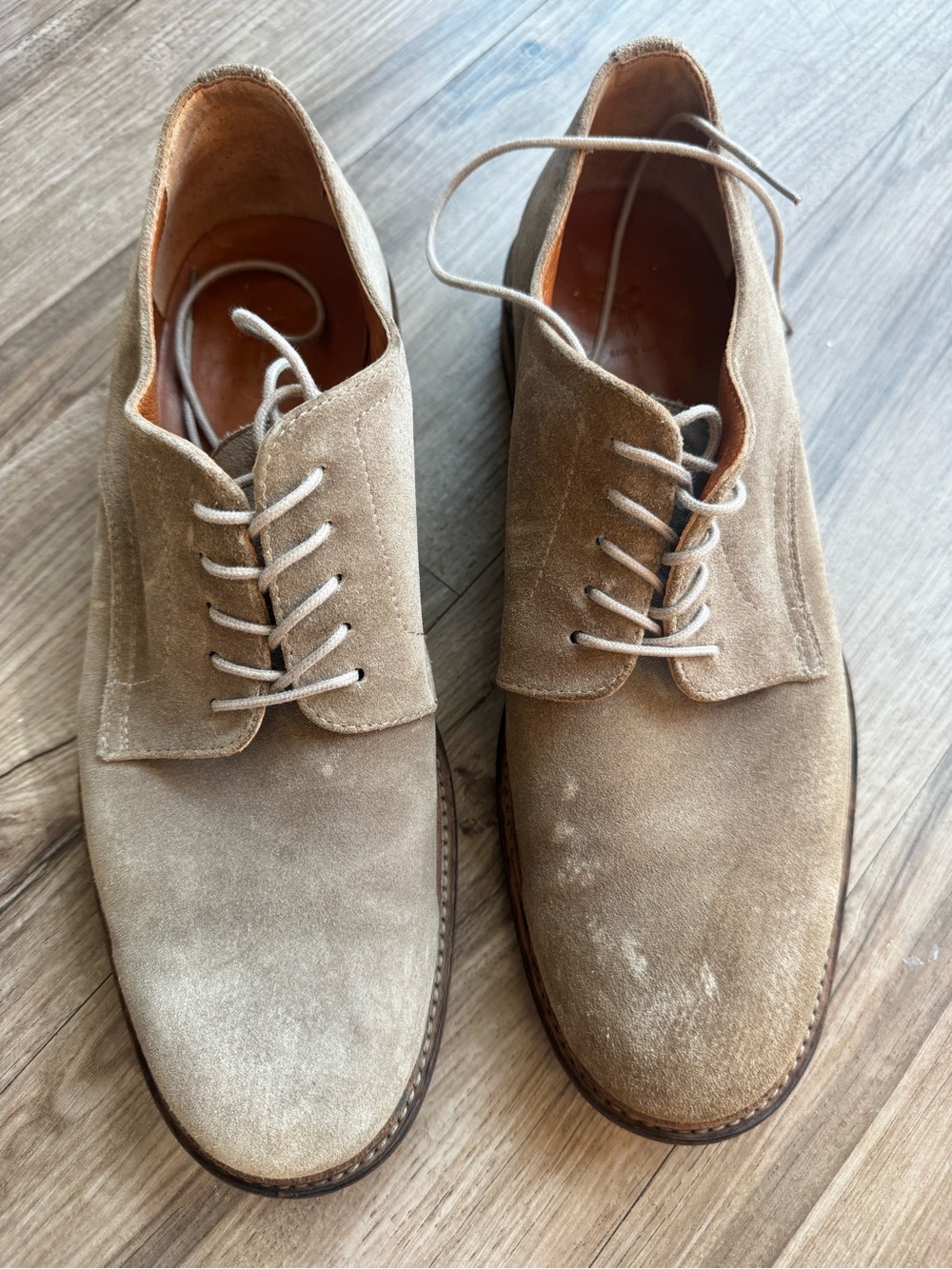 Frye Paul suede plain toe derby gray taupe men’s size 9